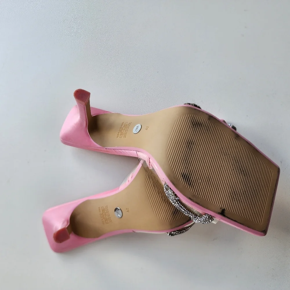 Zara Pink High Heel Slippers Women Heeled Sandals Woman Heels Sz 42 US Size 11 - Picture 8 of 10